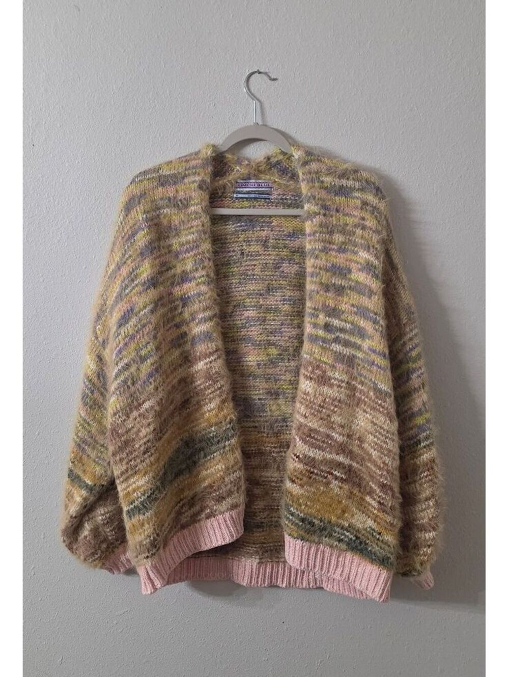 Kimchi Blue Women’s S Fuzzy Oversized Open Front Cardigan Multicolor Knit